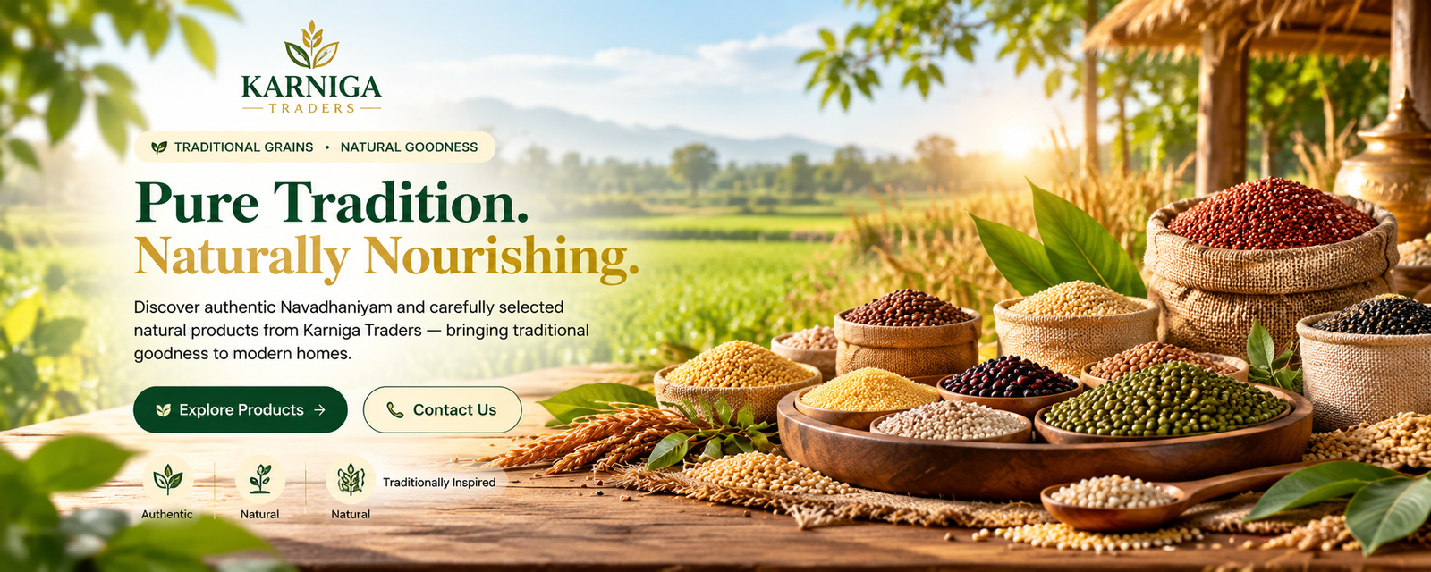 Traditional grains and natural food composition
